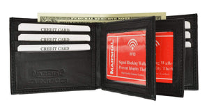 Marshal RFID Leather Mens Wallet Bifold Fixed Flip 3 Window ID RFID P 1852 (C)-menswallet