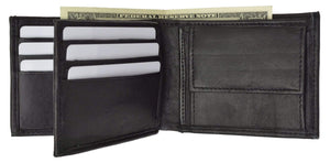 Men's Premium Leather Bifold Middle Flap Double Outside ID Card Holder Wallet P 1659 (C)-menswallet