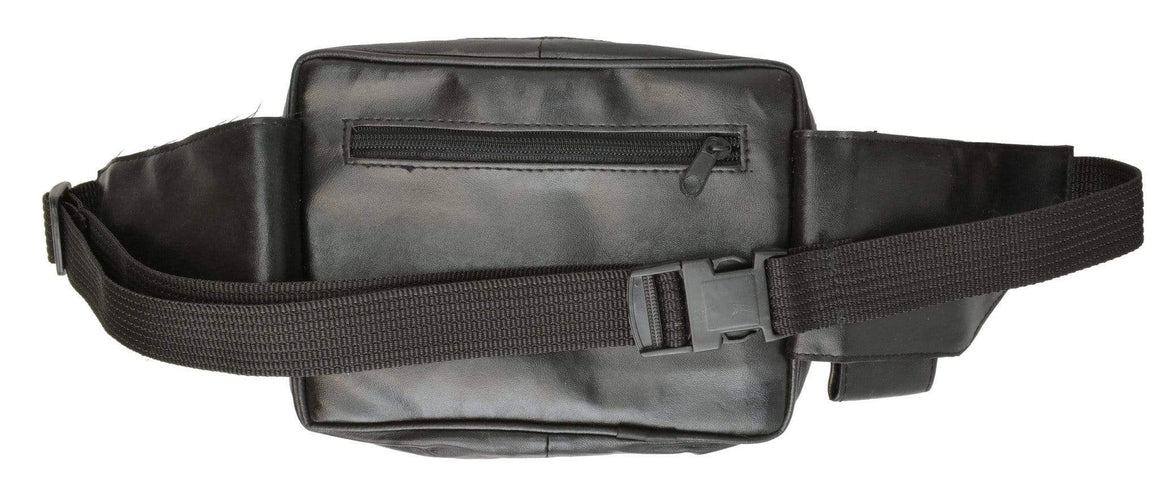 Men Women Leather Waist Pouch Fanny Pack Multiple Pockets Cellphone Holder 406 (C) - wallets for men's at mens wallet