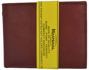 Mens Authentic Leather Regular Bifold Wallet with Flap ID Window 53 CF-menswallet