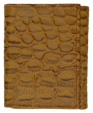Mens Genuine Leather Alligator Pattern Classic Trifold Wallet 5555 CR-menswallet