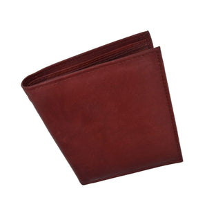 Mens Genuine Leather European Bifold Wallet Slim Hipster 2 Windows Credit Card Euro 1502 CF-menswallet