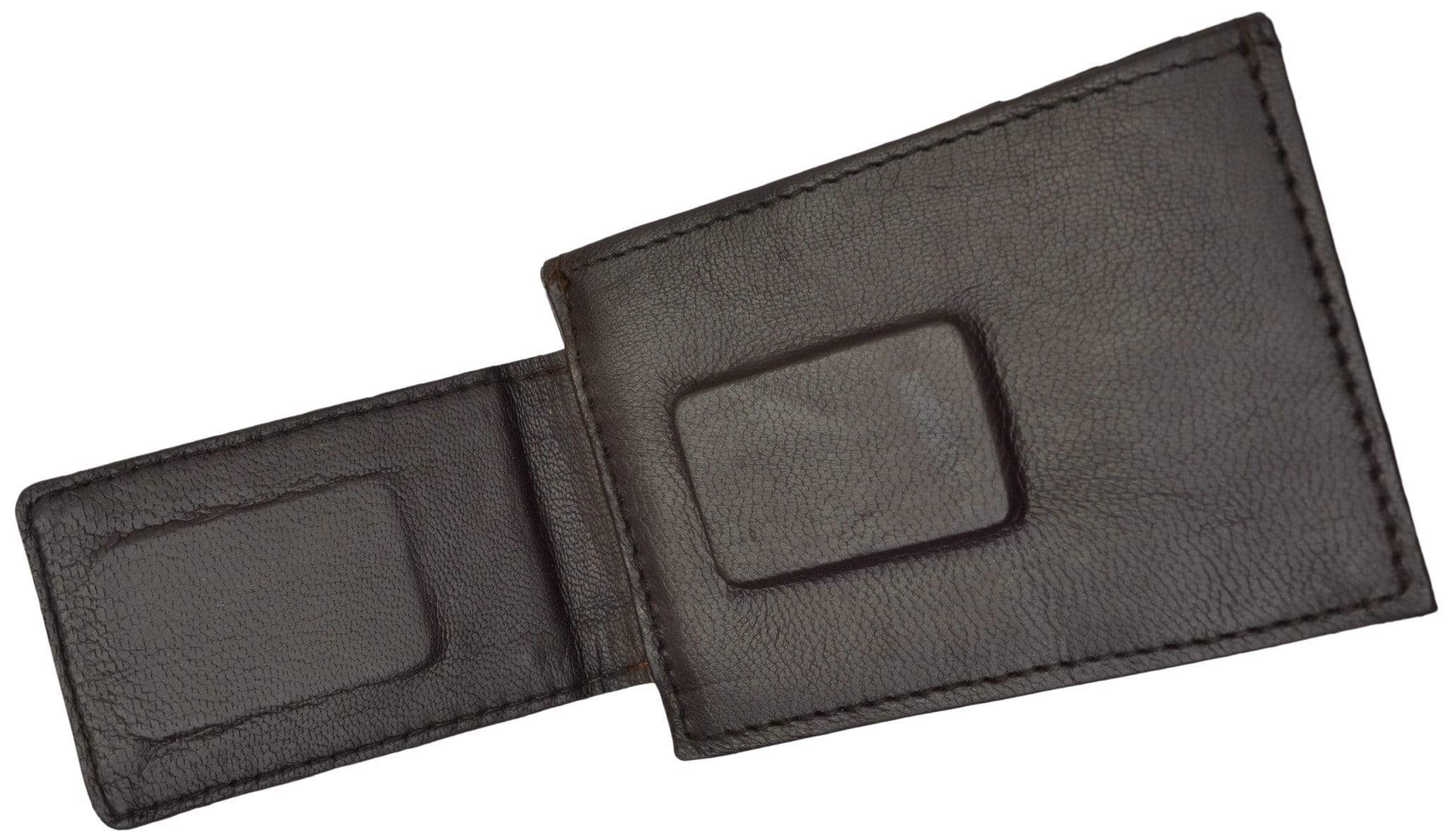 Mens Genuine Leather Money Clip Credit Card Holder Wallet Multiple Colors 1010R (C)-menswallet