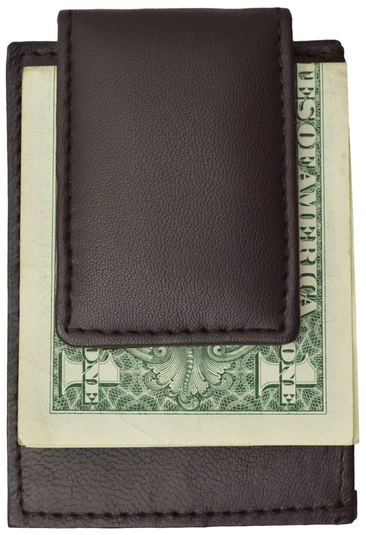 Mens Genuine Leather Money Clip Credit Card Holder Wallet Multiple Colors 1010R (C)-menswallet