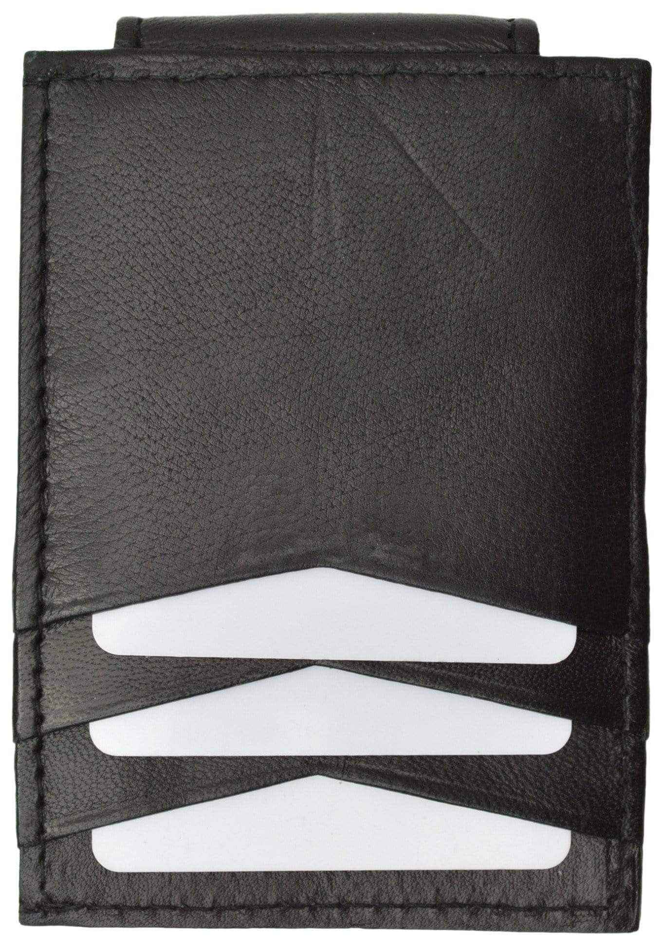 Mens Genuine Leather Money Clip Credit Card Holder Wallet Multiple Colors 1010R (C)-menswallet