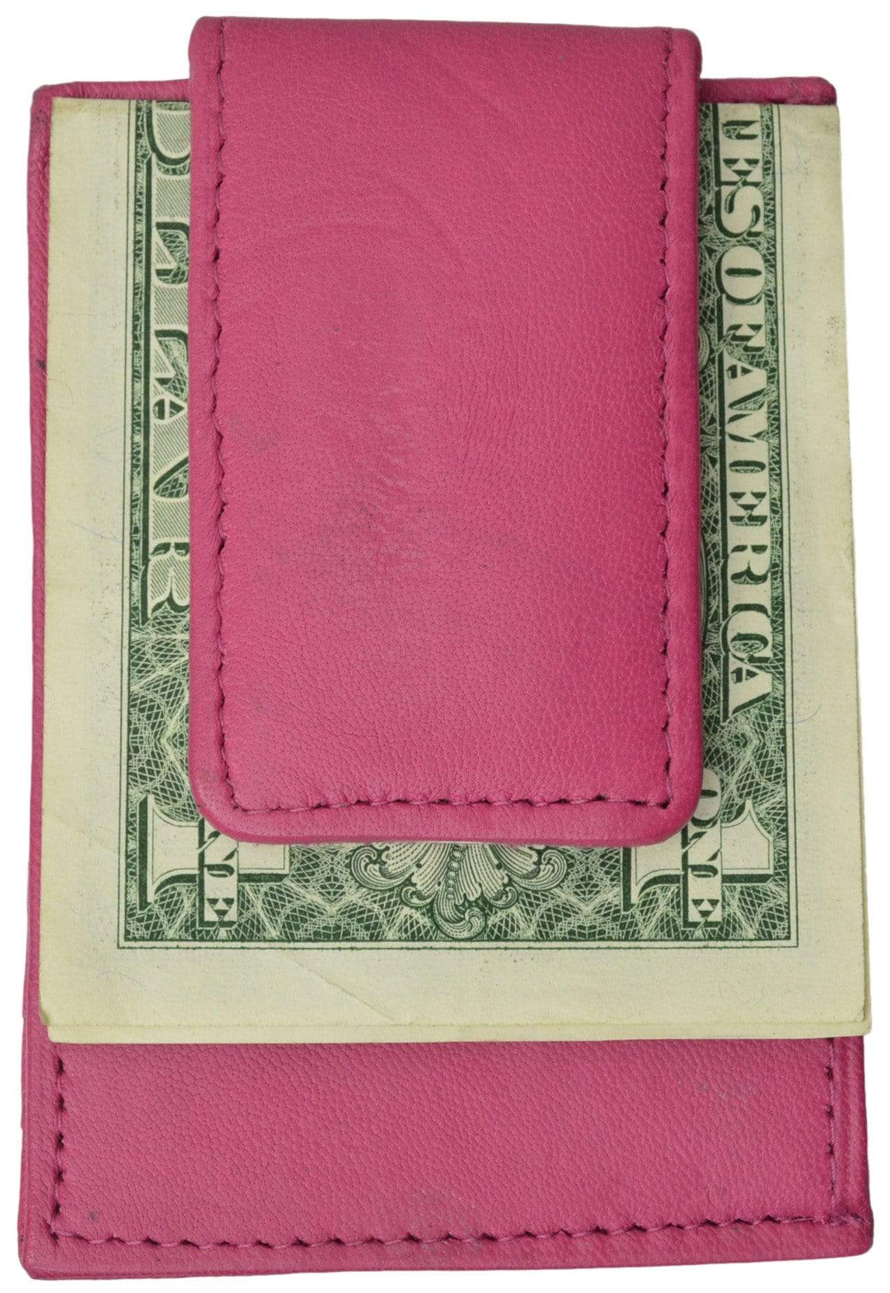 Mens Genuine Leather Money Clip Credit Card Holder Wallet Multiple Colors 1010R (C)-menswallet