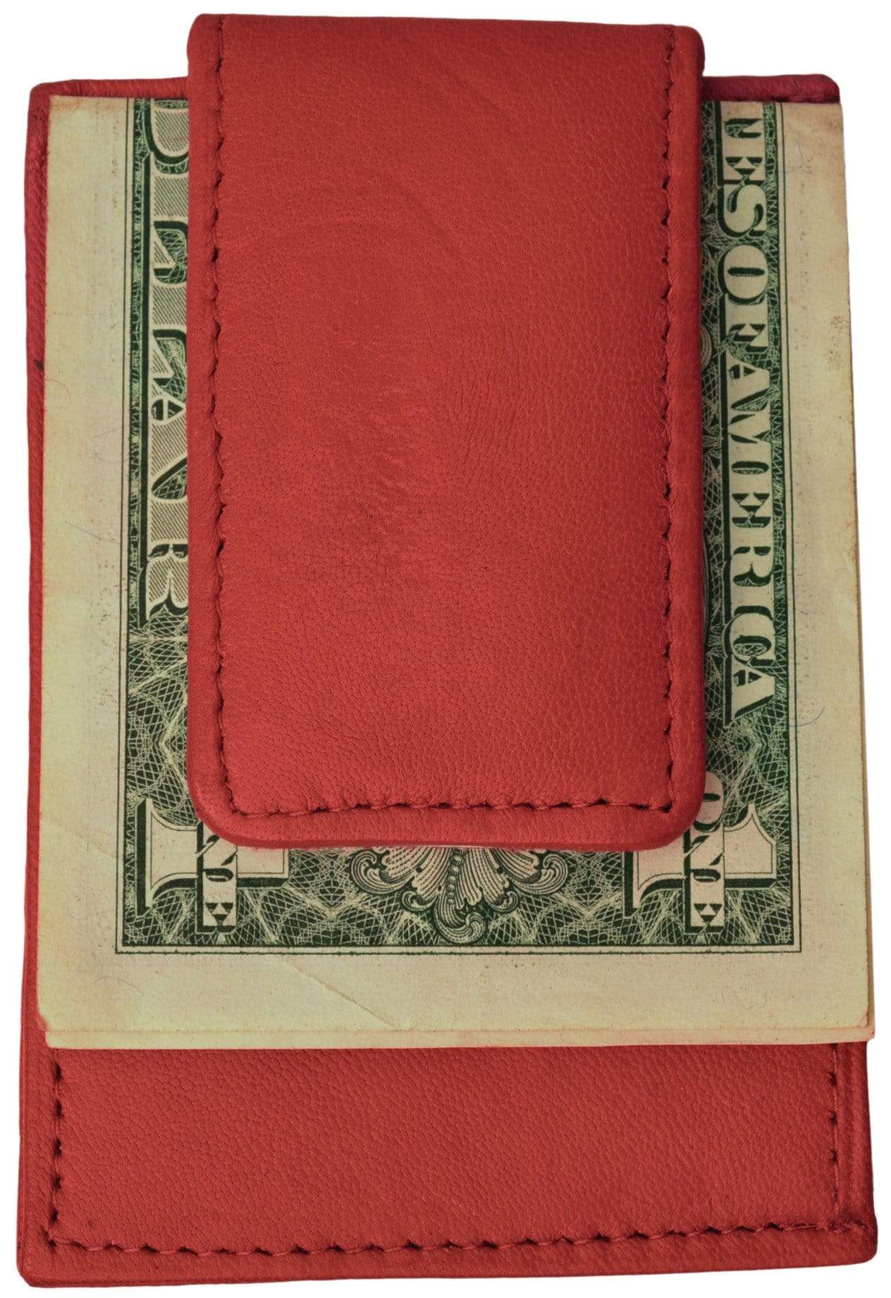 Mens Genuine Leather Money Clip Credit Card Holder Wallet Multiple Colors 1010R (C)-menswallet