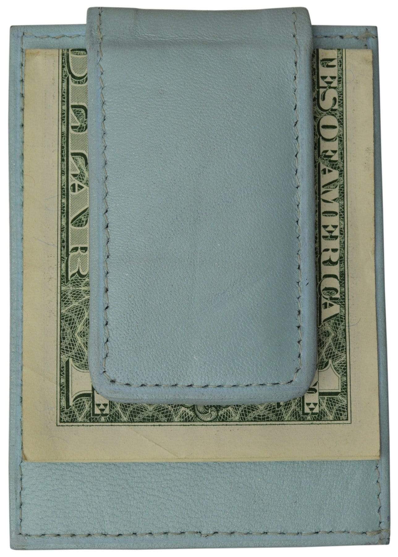 Mens Genuine Leather Money Clip Credit Card Holder Wallet Multiple Colors 1010R (C)-menswallet