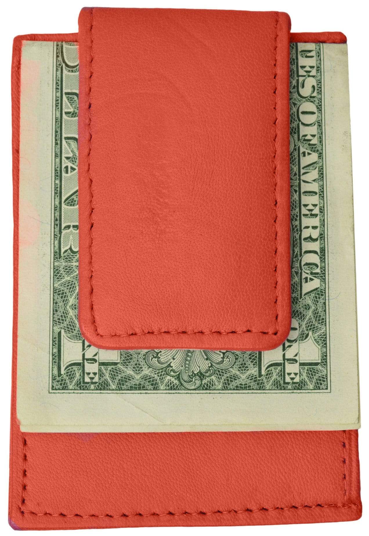 Mens Genuine Leather Money Clip Credit Card Holder Wallet Multiple Colors 1010R (C)-menswallet