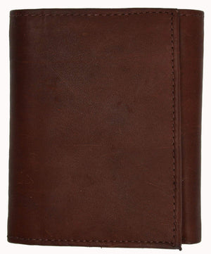 Mens Genuine Leather Trifold ID Window Vertical Card Slots Wallet 1855 CF-menswallet