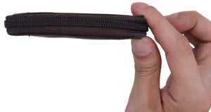 Mens Genuine Leather Zip Around Bifold Wallet with Snap Down Coin Purse 1356 CF-menswallet