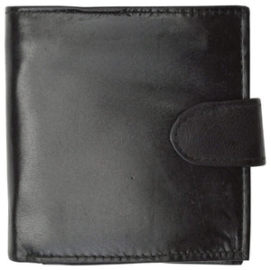 Mens Lamb Leather Card Holder Bifold ID Wallet W/Snap Closure 1514-menswallet