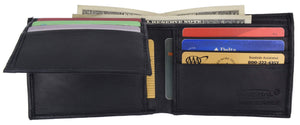 Mens Lambskin Leather Bifold Wallet with ID Flap 1183-menswallet