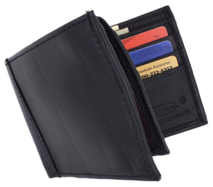 Mens Lambskin Leather Bifold Wallet with ID Flap 1183-menswallet