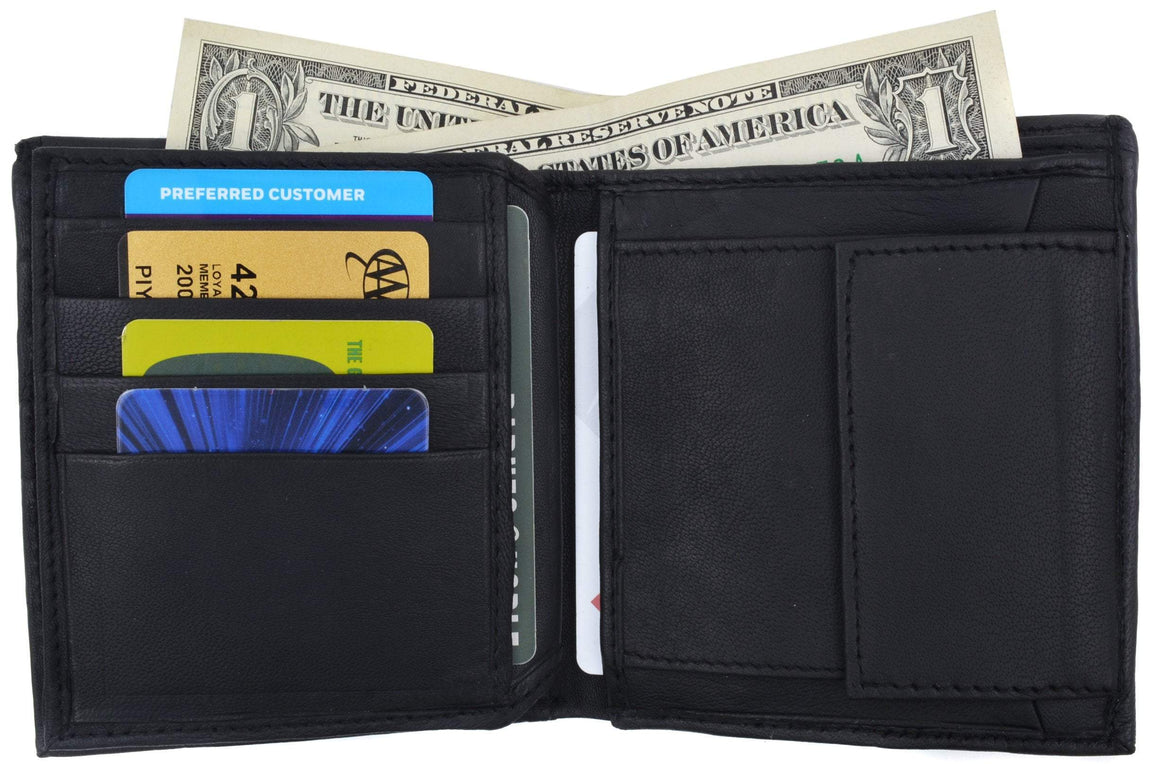 Mens Lambskin Leather Vertical Bifold Wallet 1185 - wallets for men's at mens wallet