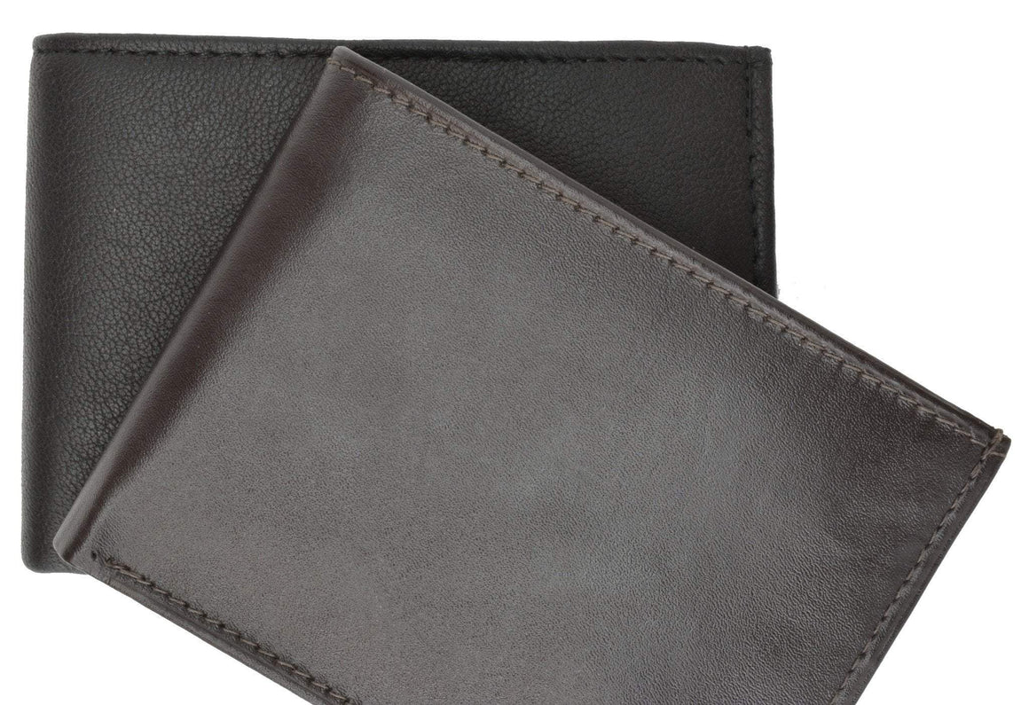 Mens Leather Bifold Wallet W/Leather Protected Case of Plastic Insert 576 - wallets for men's at mens wallet