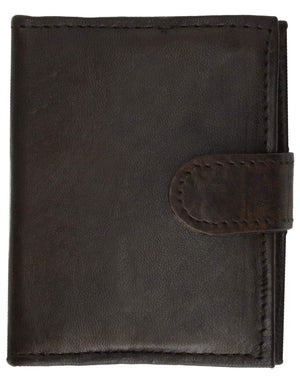 Mens Leather Lambskin Mini Coin Pocket ID Bifold Wallet 1521 (C)-menswallet