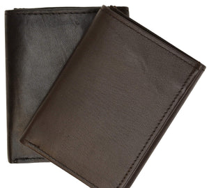 Mens Leather Simple Trifold ID Wallet 1145-menswallet
