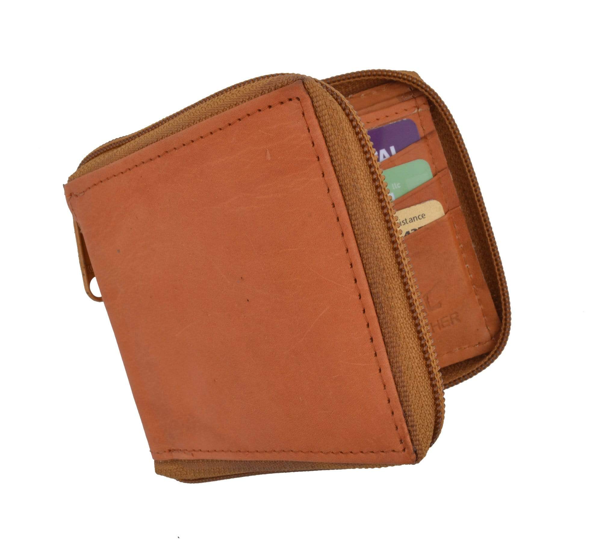 Marshal Mens Leather Wallet Pockets Money Purse Credit Card Clutch Bifold Zipper 1456 CF , Men's, Beige