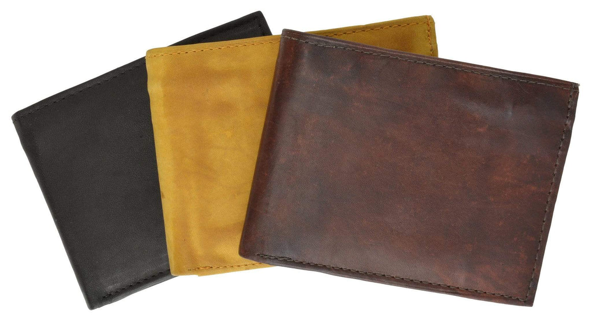 Mens Simple Classic Genuine Leather Bifold Wallet 58 CF - wallets for men's at mens wallet