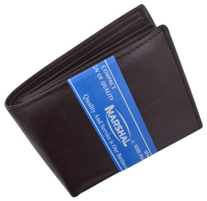 Mens Soft Lamb Leather Wallet Credit Card Slots & Middle ID Flap 1452-menswallet
