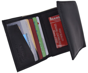Mens Soft Leather Trifold Wallet with Vertical Card Slots and ID Window 1855-menswallet