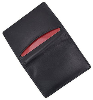 Moga Genuine Leather Business Card Holder Name Card Case Credit Card Wallet with ID Window-menswallet