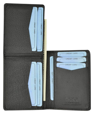 Moga Handmade Leather L Shape Bifold ID Card Holder Wallet 90139-menswallet
