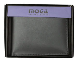 MOGA High End Leather Mens Bifold Wallet w/ Middle ID Card Flap 90052-menswallet