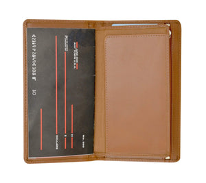 Moga Italian Design Handmade High End Leather Checkbook Cover Wallet Organizer with Credit Card Holder 90253-menswallet