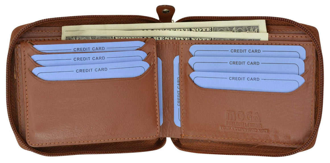 Marshal Moga High End Leather Ladies Purse Credit Card ID Money Pen Holder Wallet 93334 Tan
