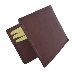 New Cavelio High Quality Mens Genuine Leather Flap Up ID Card Holder Bifold Wallet 730053 (C)-menswallet