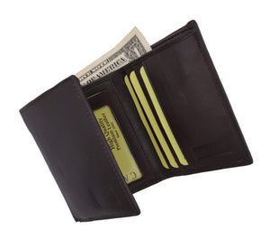 New Cavelio Mens Genuine Leather ID Card Bill Holder Trifold Wallet 731107 (C)-menswallet