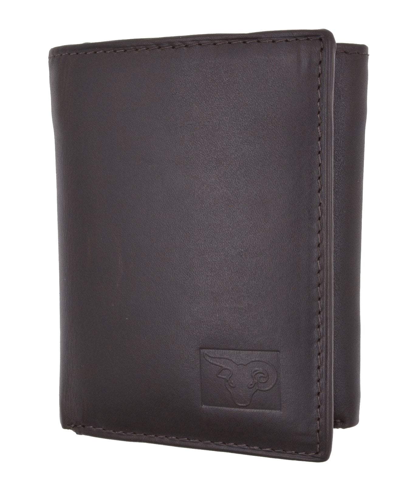 New Cavelio Mens Genuine Leather ID Card Bill Holder Trifold Wallet 731107  (C)