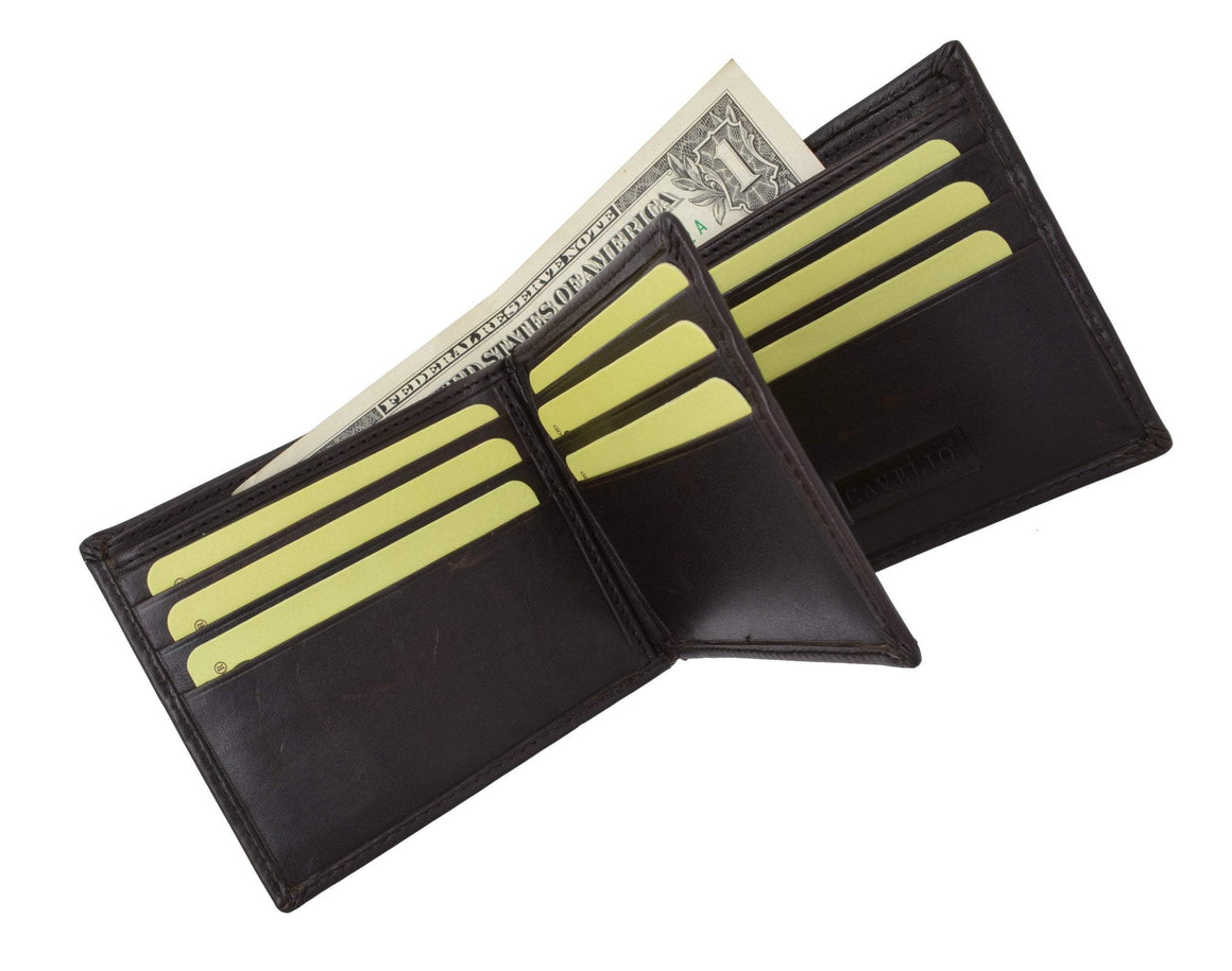 New Cavelio Multi Capacity Middle Flap ID Card Holder Bifold Wallet High Quality Genuine Leather 730052 (C)-menswallet
