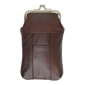 Design genuine leather cigarette case with lighter pouch 1841-menswallet