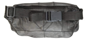 New Large Genuine Leather Waist Bag Fanny Pack with Two Cell Phone Pockets and Six Exterior Pockets 405 (C)-menswallet