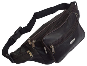 NEW Leather Fanny Pack Mens Waist Belt Bag Womens Purse Hip Pouch Travel-menswallet