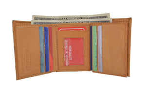 New Mens Trifold Leather Wallet Multi Pockets Classic Style Card ID 1107 CF-menswallet