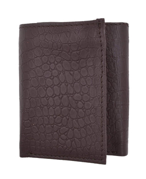 New RFID Blocking Mens Soft Crocodile Pattern Leather Trifold Wallet with Flap RFIDP1107CR (C)-menswallet