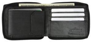 Premium Leather Bifold Zip-Around Card Holder Wallet P 56 (C)-menswallet