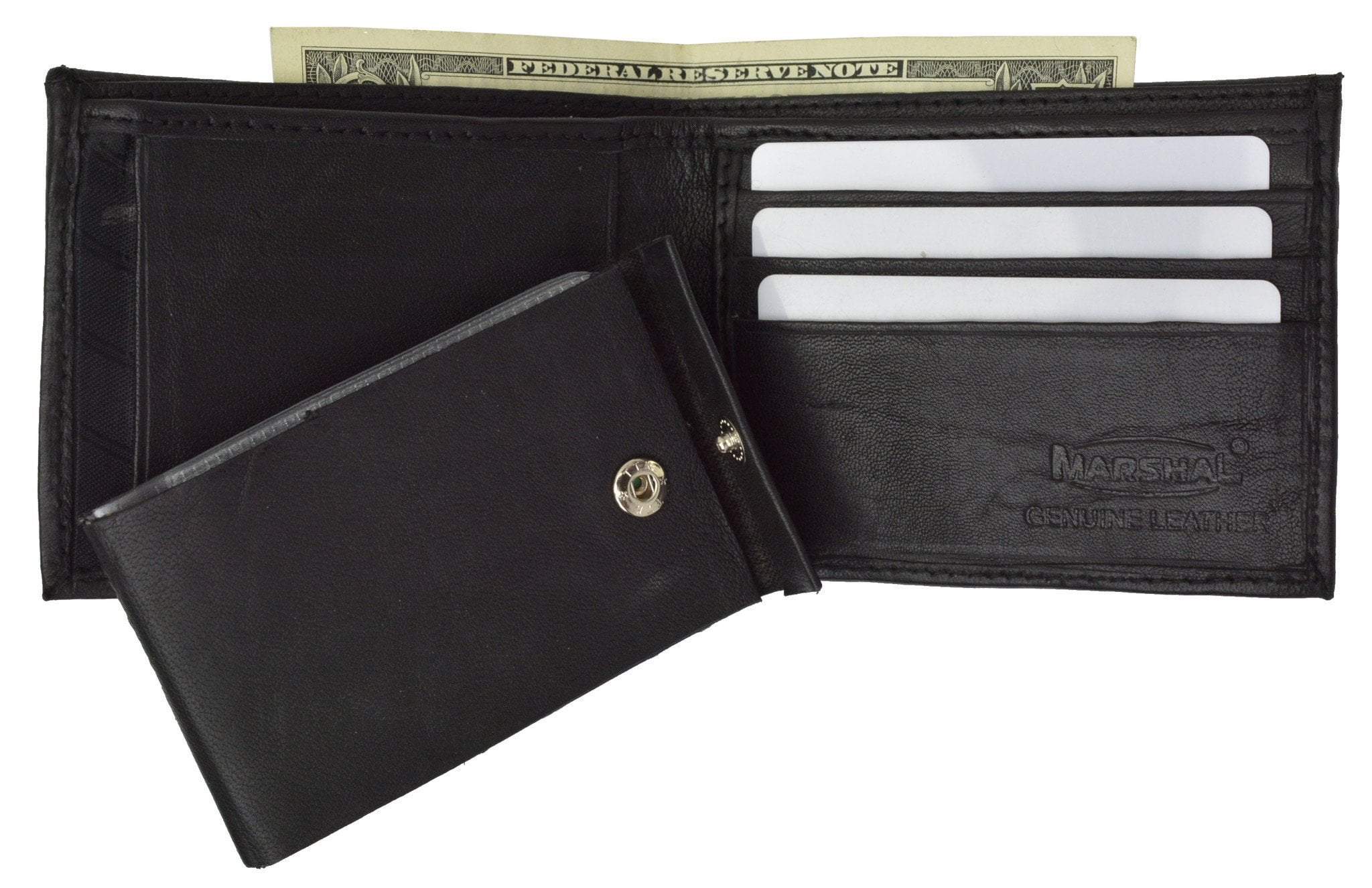 Marshal Premium Leather Men's Bifold Wallet with Built-in Removable Plastic Inserts P 1154