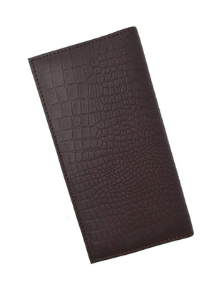 RFID Blocking Brand New Hand Crafted Premium Genuine Soft Leather Simple Checkbook Cover Croco Pattern RFIDP156CR (C)-menswallet
