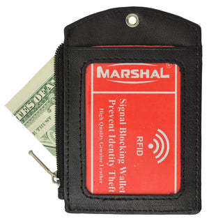 RFID Blocking ID Printed Lanyard Premium Leather Badge Holder with Neck Strap RFID P 4561 (C)-menswallet