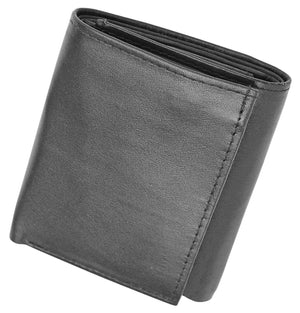 RFID Blocking Men's Lamb Leather Classic Trifold Wallet RFID 1107 BOX (C)-menswallet