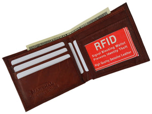 RFID Blocking Men's Leather Slim Bifold Wallet RFID 60 (C)-menswallet