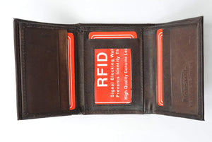 RFID Blocking Mens Trifold Leather Wallet RFID 1107 (C)-menswallet