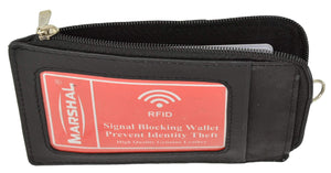 RFID Blocking Premium Genuine Leather Credit Card Holder Zipper ID Neck Wallet RFID P 470 (C)-menswallet