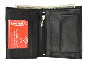 RFID Blocking Premium Leather European Style Bifold Trifold Wallet with ID Window RFID P 518 (C)-menswallet