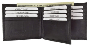 RFID Blocking Premium Soft Leather Men's Multi Card Compact Center Flip Bifold Wallet RFID P 52 (C)-menswallet